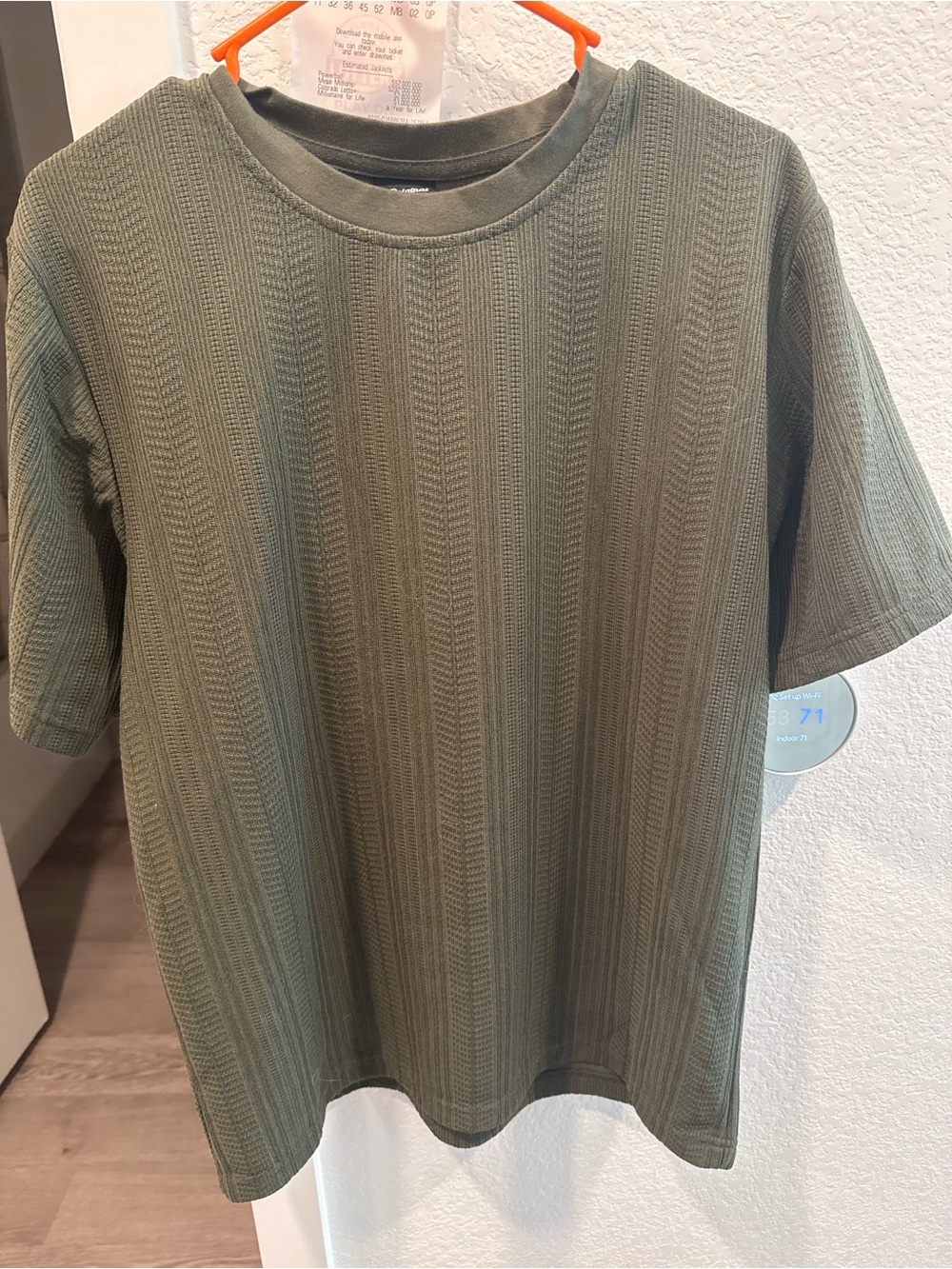Original Deluxe Olive Green Textured Crew Neck Tee